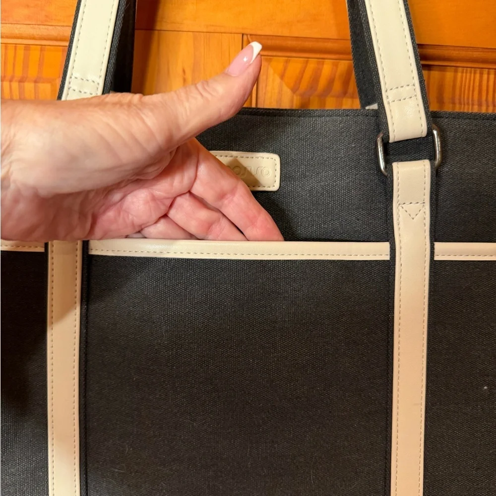 NWOT Mosiso Black and Cream Laptop Bag - Picture 7 of 9